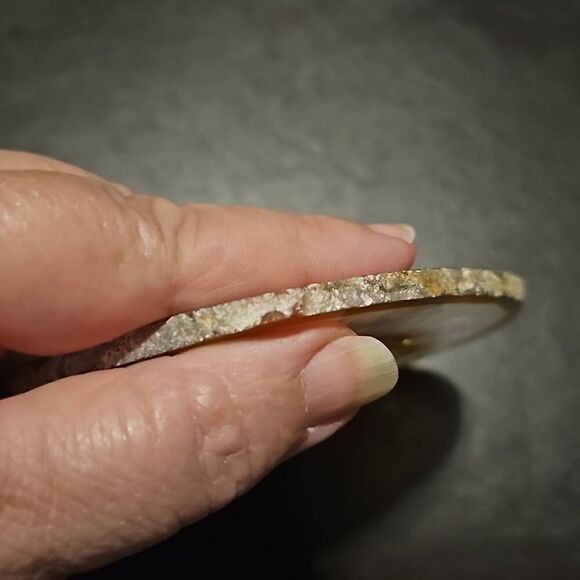 Polished Agate Slice with Small Druzy 5x5 - Picture 3 of 4